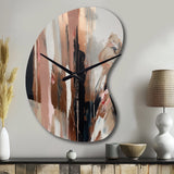 Brown And Black Beyond Boundaries I - Asymmetric Metal Wall Clock