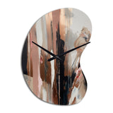 Brown And Black Beyond Boundaries I - Asymmetric Metal Wall Clock