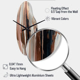 Brown And Black Beyond Boundaries I - Asymmetric Metal Wall Clock
