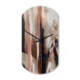 Brown And Black Beyond Boundaries I - Asymmetric Metal Wall Clock