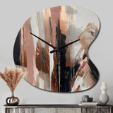Brown And Black Beyond Boundaries I - Asymmetric Metal Wall Clock