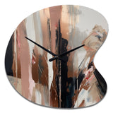 Brown And Black Beyond Boundaries I - Asymmetric Metal Wall Clock
