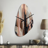 Brown And Black Beyond Boundaries I - Asymmetric Metal Wall Clock
