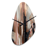 Brown And Black Beyond Boundaries I - Asymmetric Metal Wall Clock