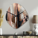 Brown And Black Beyond Boundaries I - Asymmetric Metal Wall Clock