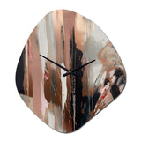 Brown And Black Beyond Boundaries I - Asymmetric Metal Wall Clock
