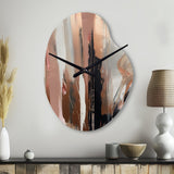 Brown And Black Beyond Boundaries I - Asymmetric Metal Wall Clock