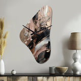 Brown And Black Beyond Boundaries II - Asymmetric Metal Wall Clock