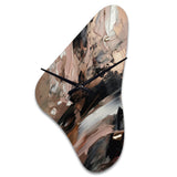 Brown And Black Beyond Boundaries II - Asymmetric Metal Wall Clock