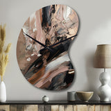 Brown And Black Beyond Boundaries II - Asymmetric Metal Wall Clock