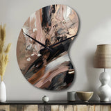 Brown And Black Beyond Boundaries II - Asymmetric Metal Wall Clock