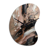 Brown And Black Beyond Boundaries II - Asymmetric Metal Wall Clock