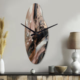 Brown And Black Beyond Boundaries II - Asymmetric Metal Wall Clock