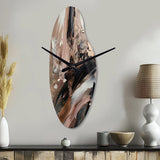 Brown And Black Beyond Boundaries II - Asymmetric Metal Wall Clock