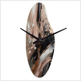 Brown And Black Beyond Boundaries II - Asymmetric Metal Wall Clock