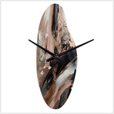 Brown And Black Beyond Boundaries II - Asymmetric Metal Wall Clock