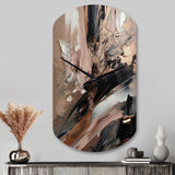Brown And Black Beyond Boundaries II - Asymmetric Metal Wall Clock