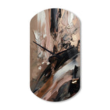 Brown And Black Beyond Boundaries II - Asymmetric Metal Wall Clock