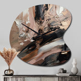 Brown And Black Beyond Boundaries II - Asymmetric Metal Wall Clock