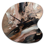 Brown And Black Beyond Boundaries II - Asymmetric Metal Wall Clock