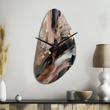 Brown And Black Beyond Boundaries II - Asymmetric Metal Wall Clock
