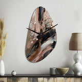 Brown And Black Beyond Boundaries II - Asymmetric Metal Wall Clock