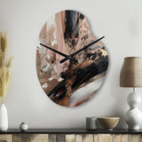 Brown And Black Beyond Boundaries II - Asymmetric Metal Wall Clock
