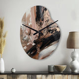 Brown And Black Beyond Boundaries II - Asymmetric Metal Wall Clock