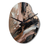 Brown And Black Beyond Boundaries II - Asymmetric Metal Wall Clock
