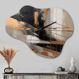 Brown And Black Beyond Boundaries III - Asymmetric Metal Wall Clock