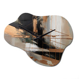 Brown And Black Beyond Boundaries III - Asymmetric Metal Wall Clock