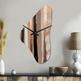 Brown And Black Beyond Boundaries IV - Asymmetric Metal Wall Clock