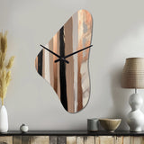 Brown And Black Beyond Boundaries IV - Asymmetric Metal Wall Clock