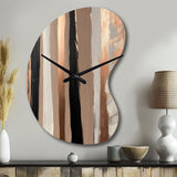 Brown And Black Beyond Boundaries IV - Asymmetric Metal Wall Clock