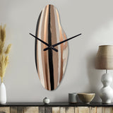 Brown And Black Beyond Boundaries IV - Asymmetric Metal Wall Clock