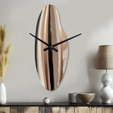 Brown And Black Beyond Boundaries IV - Asymmetric Metal Wall Clock