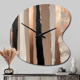 Brown And Black Beyond Boundaries IV - Asymmetric Metal Wall Clock