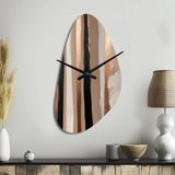Brown And Black Beyond Boundaries IV - Asymmetric Metal Wall Clock