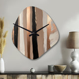 Brown And Black Beyond Boundaries IV - Asymmetric Metal Wall Clock