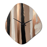 Brown And Black Beyond Boundaries IV - Asymmetric Metal Wall Clock