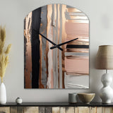 Rose gold And Pink Forms In Contemporary I - Asymmetric Metal Wall Clock