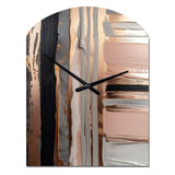 Rose gold And Pink Forms In Contemporary I - Asymmetric Metal Wall Clock
