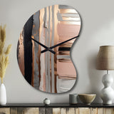 Rose gold And Pink Forms In Contemporary I - Asymmetric Metal Wall Clock