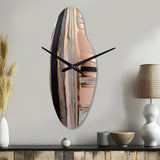 Rose gold And Pink Forms In Contemporary I - Asymmetric Metal Wall Clock