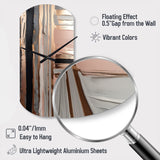 Rose gold And Pink Forms In Contemporary I - Asymmetric Metal Wall Clock