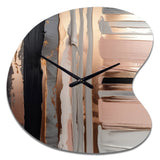 Rose gold And Pink Forms In Contemporary I - Asymmetric Metal Wall Clock