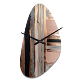Rose gold And Pink Forms In Contemporary I - Asymmetric Metal Wall Clock