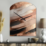 Rose gold And Pink Forms In Contemporary II - Asymmetric Metal Wall Clock