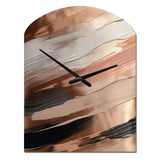 Rose gold And Pink Forms In Contemporary II - Asymmetric Metal Wall Clock
