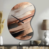 Rose gold And Pink Forms In Contemporary II - Asymmetric Metal Wall Clock